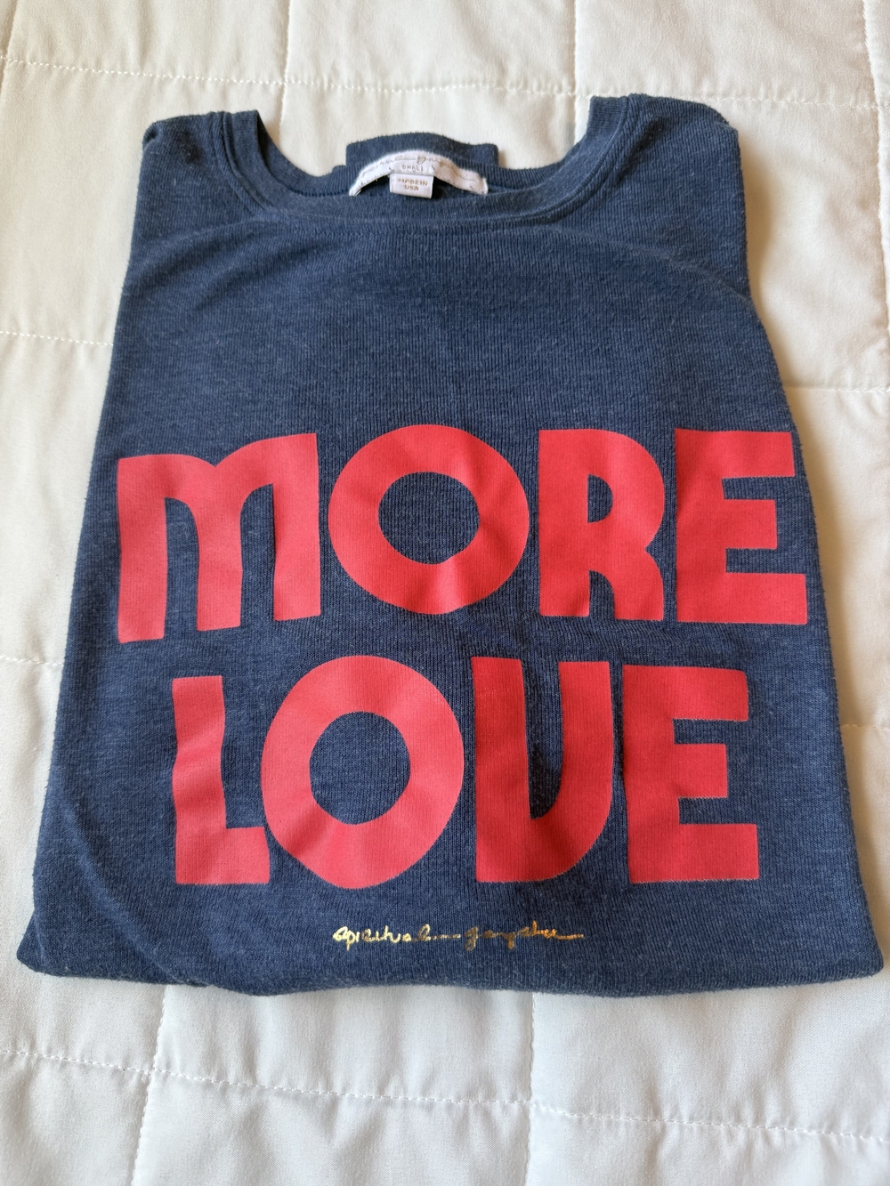Spiritual Gangster Navy Long Sleeve Tee with Red MORE LOVE Graphic